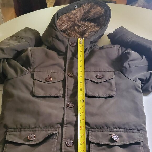 Abercrombie Kids Olive Green Coat with Faux Fur Lining Sz 11/12 -read desc - Picture 13 of 16